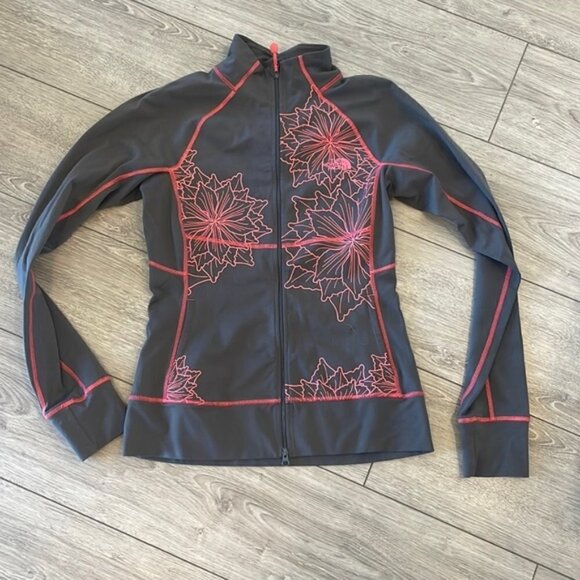 The North Face Tops - EC North Face Yoga Jacket - Grey/Orange - Size Small